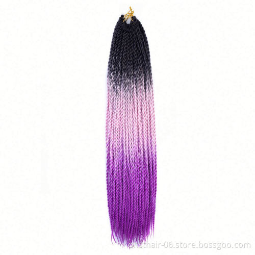 MYZYR20inch Ombre Senegalese Twist Braiding Hair Crochet Braids Synthetic Crochet Hair Extensions Black Brown Women